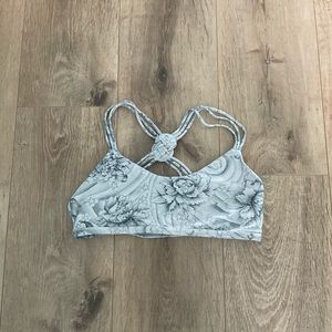 Lulu Lemon Gray and White Braided Sports Bra